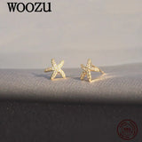 Starfish Pave Zircon Stud Earrings 925 Silver 14k Plated Women Boho Jewelry