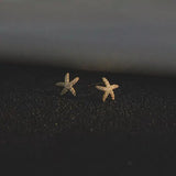 Starfish Pave Zircon Stud Earrings 925 Silver 14k Plated Women Boho Jewelry
