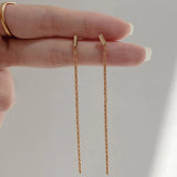 Geometric Gypsophila Tassel Earrings 925 Silver Plated