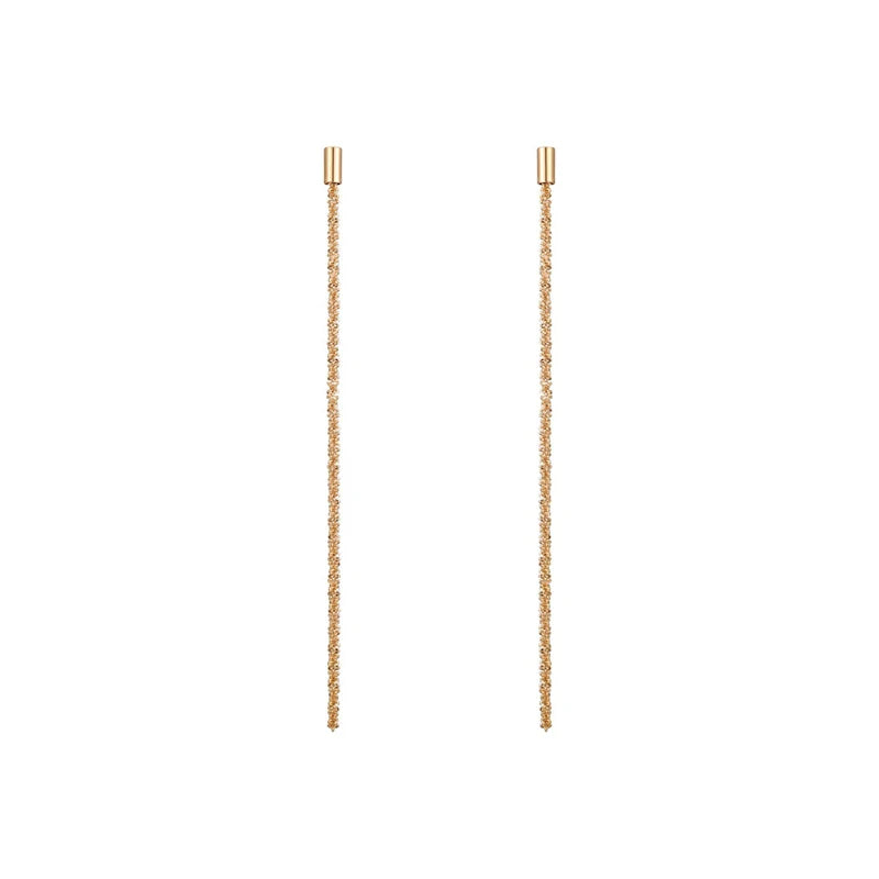 Geometric Gypsophila Tassel Earrings 925 Silver Plated