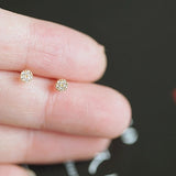 14k Plated Crystal Zircon Mini Stud Earrings for Women