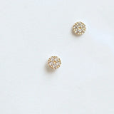 14k Plated Crystal Zircon Mini Stud Earrings for Women