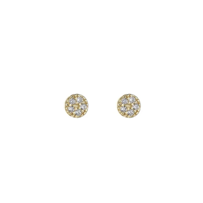 14k Plated Crystal Zircon Mini Stud Earrings for Women