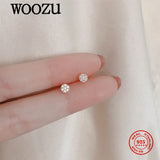 14k Plated Crystal Zircon Mini Stud Earrings for Women