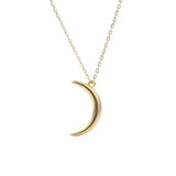 Moon Pendant Necklace 925 Silver Glossy Minimalist Wedding Jewelry