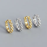 925 Silver Hoop Earrings Women French Delicate Pierced Ear Jewelry