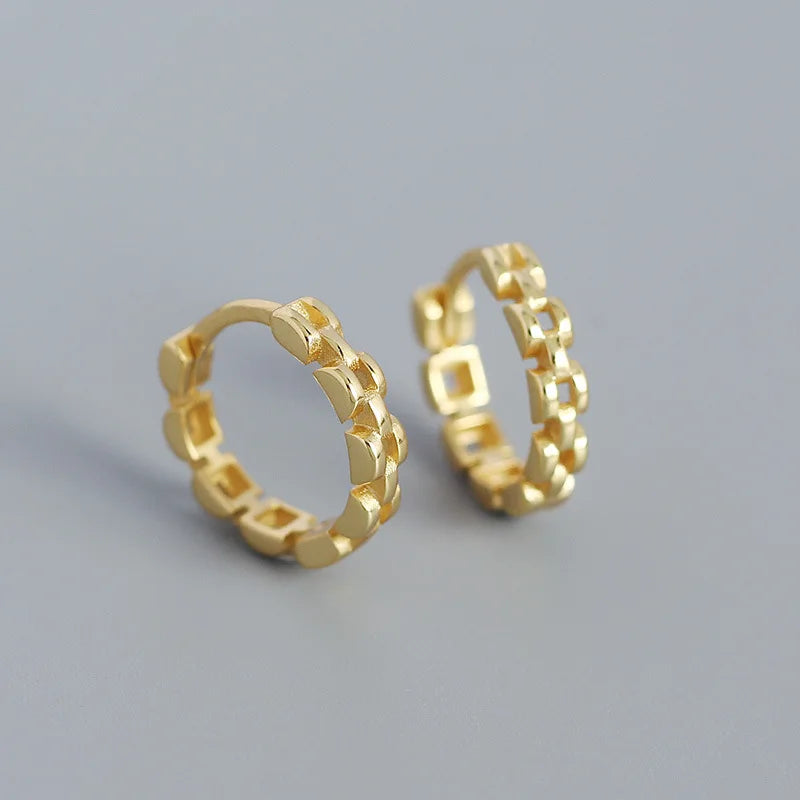 925 Silver Hoop Earrings Women French Delicate Pierced Ear Jewelry