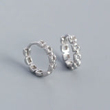 925 Silver Hoop Earrings Women French Delicate Pierced Ear Jewelry