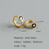 925 Sterling Silver Bohemia Star Huggie Earrings for Women French Girl Student