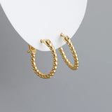 925 Silver Bohemian Bead Earrings for Women Party Vintage Huggie Jewelry