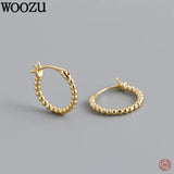 925 Silver Bohemian Bead Earrings for Women Party Vintage Huggie Jewelry