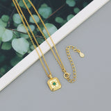 925 Silver Green Zircon Star Pendant Necklace for Women