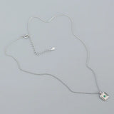 925 Silver Green Zircon Star Pendant Necklace for Women