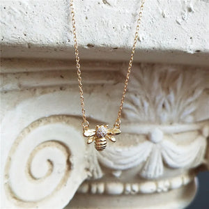 925 Silver Bohemian Bee Pendant Necklace for Women