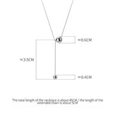 925 Silver Box Link Chain Bead Necklace for Women Party