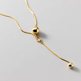 925 Silver Box Link Chain Bead Necklace for Women Party