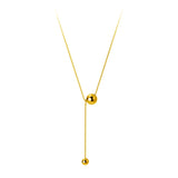 925 Silver Box Link Chain Bead Necklace for Women Party