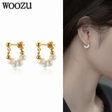 925 Silver Natural Baroque Pearl Stud Earrings Romantic Jewelry Gift