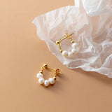 925 Silver Natural Baroque Pearl Stud Earrings Romantic Jewelry Gift