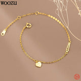 925 Silver Heart Chain Bracelet for Women 18k Jewelry Gift