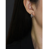 925 Silver Huggie Hoop Earrings Party Punk Charms Ear Buckle Jewelry
