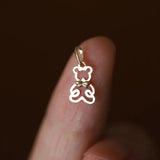 925 Silver Bear Pendant Necklace 14k Plated Gift