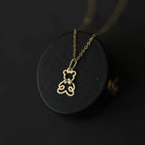 925 Silver Bear Pendant Necklace 14k Plated Gift