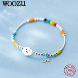 925 Silver Smile Cloud Rainbow Bracelet-Zircon Beads-Wedding Anniversary Gift