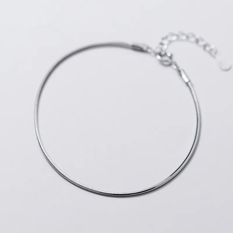 925 Sterling Silver Snake Bone Chain Bracelet for Women