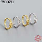 925 Silver Knot Hoop Earrings French Rock Girl Party Ear Jewelry Gift