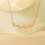 925 Silver Paris Tears Pendant Necklace Zircon Wedding Jewelry