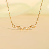 925 Silver Paris Tears Pendant Necklace Zircon Wedding Jewelry