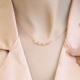 925 Silver Paris Tears Pendant Necklace Zircon Wedding Jewelry