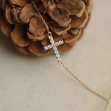 925 Silver Zircon Cross Chain Bracelet for Women Plated Party Jewelry