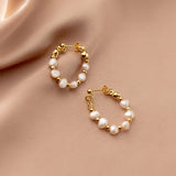 925 Silver Baroque Pearl Tassel Stud Earrings for Women Wedding Jewelry