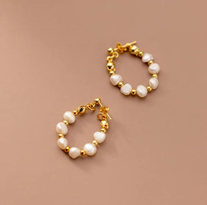 925 Silver Baroque Pearl Tassel Stud Earrings for Women Wedding Jewelry