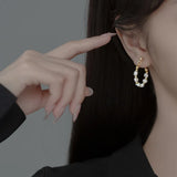 925 Silver Baroque Pearl Tassel Stud Earrings for Women Wedding Jewelry