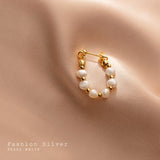 925 Silver Baroque Pearl Tassel Stud Earrings for Women Wedding Jewelry