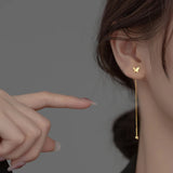 925 Silver Butterfly Chain Drop Earrings for Women Girl Party Charms Gift