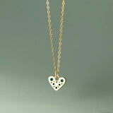 925 Silver Green Zircon Heart Necklace for Women