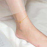 925 Silver Round Bead Anklets Women Party Hip Hop Foot Beach Summer Jewelry