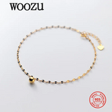 925 Silver Round Bead Anklets Women Party Hip Hop Foot Beach Summer Jewelry