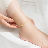 925 Silver Round Bead Anklets Women Party Hip Hop Foot Beach Summer Jewelry