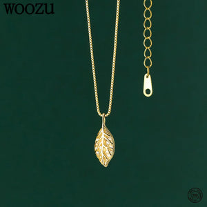 Sterling Silver Leaf Pendant Necklace for Women Teen Party