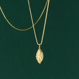 Sterling Silver Leaf Pendant Necklace for Women Teen Party