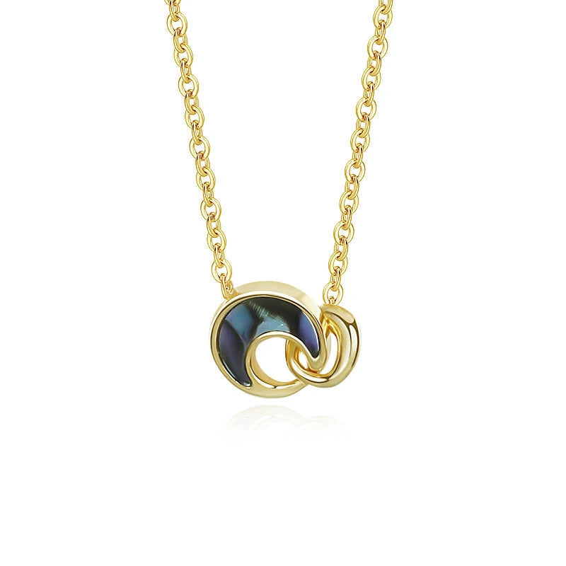 925 Silver Round Abalone Shell Necklace for Women