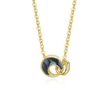 925 Silver Round Abalone Shell Necklace for Women