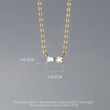 925 Silver Bow Necklace for Women Teen Statement Jewelry