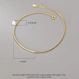 925 Silver Zircon Bead Anklets Beach Party Jewelry Gift