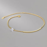 925 Silver Zircon Bead Anklets Beach Party Jewelry Gift